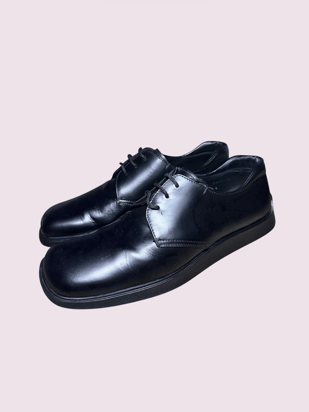 Prada AW99 / FW19 Square Toe Derby 2EE381 Black - Size 12 US